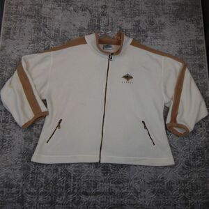 Vintage Alaska  Fleece Jacket Women's Extra Large White Full Zip USA Made